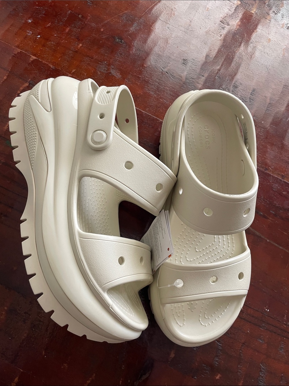 CROCS Platform Sandals in Cream